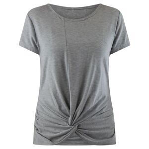 Gray Lightweight Knotted Front Tee